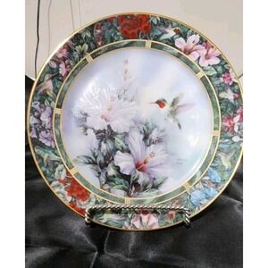 THE RUBY-THROATED HUMMINGBIRD Plate Lena Liu's Hummingbird Treasury Elfin Flyer